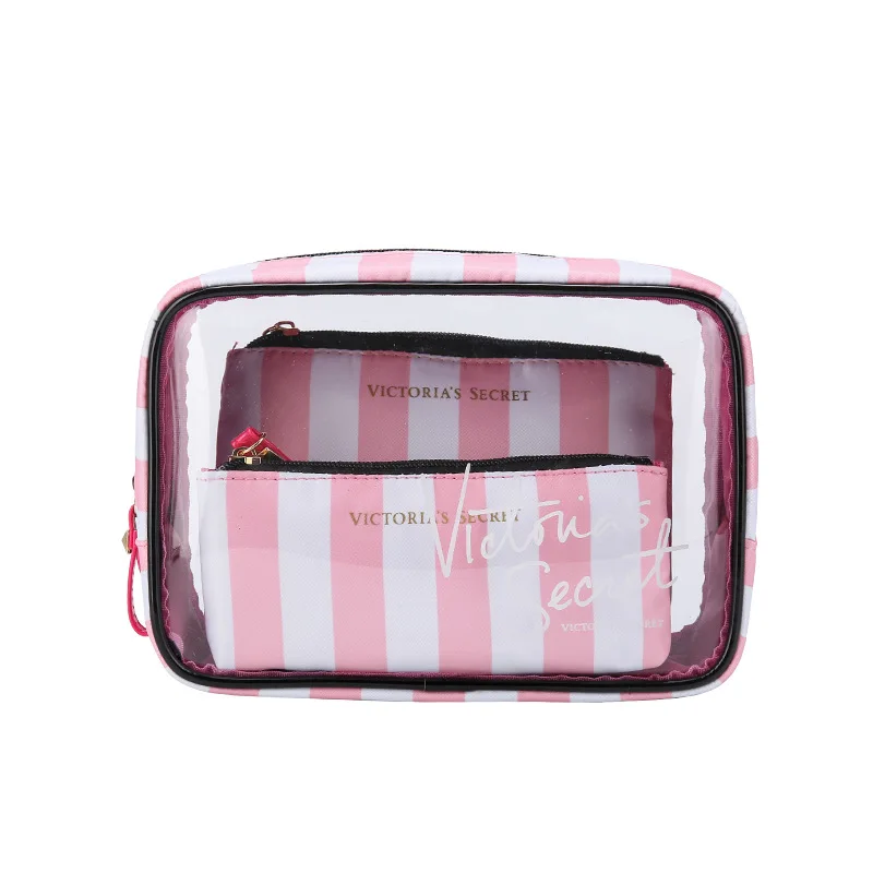 Najtaniej Handlu zagranicznego 2019 w nowym stylu przenośne kosmetyczka z pcv 3 sztuk zestaw zewnątrz podróży wodoodporna kosmetyczka moda przejrzyste