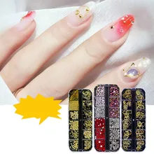 Ногтей Звезда Луна украшение с заклепками горный хрусталь Металлический ногтей роскошный скраб рисовое зерно полый Алмазный Корпус Морская звезда Луна круг