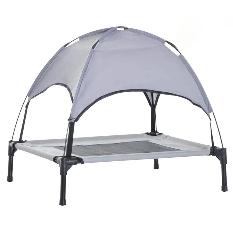 Повышенные кровать для собаки со съемным навесом поднятый собак и котов