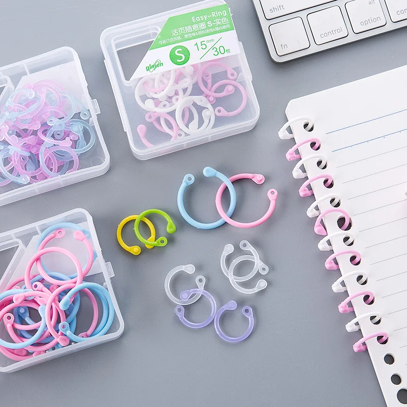 Colorful Loose Leaf Book Notebook Ring Binder Hinged Circle Rings Clips KY