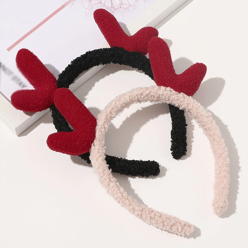Christmas Hair Hoop deer Bands For Women Solid Color Headdress sweet Patchwork Headband Bezel Girls Accessories |