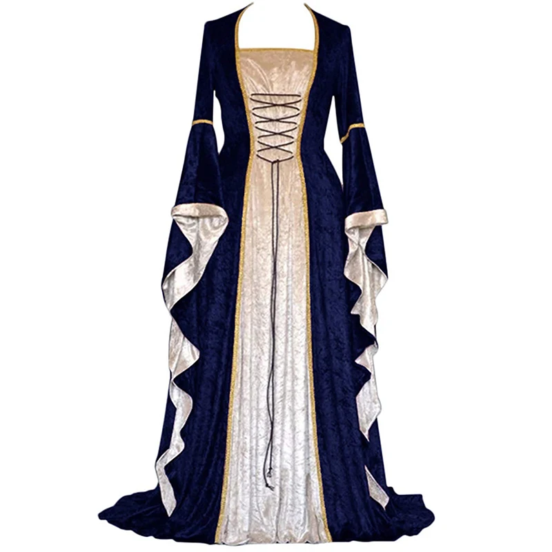

Medieval Renaissance Costume Velvet Long Dress Gothic Victorian Gown Cosplay