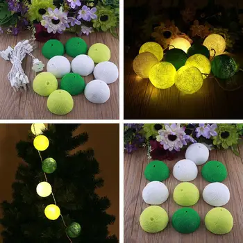 

LED String Light Cotton Ball Lights 10LED 1.8M Cotton Ball Decor Christmas 220V White+Yellow+Green Fairy Bedroom Outdoor