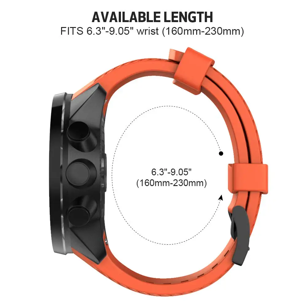 Durable Soft Silicone Outdoor Sport Watch Band Strap, 24mm,