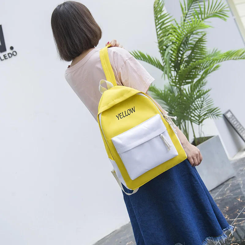 

New Style Korean-style Simple Student School Bag Canvas Printed Backpack Casual Fashion Backpack