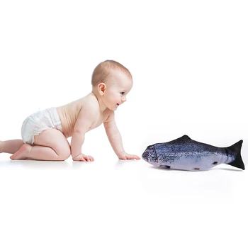 

30cm Usb Electric Swing Fish Plush Toy For Baby Boys Girls Touch Jump Fish Simulation Fish Toy Pet Toy