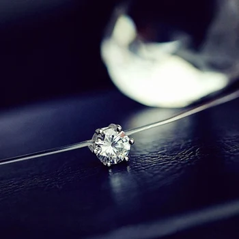 

Zircon Clavicle Chain Invisible Line Adjustable Women Accessories Crystal Necklace Pendant Gifts