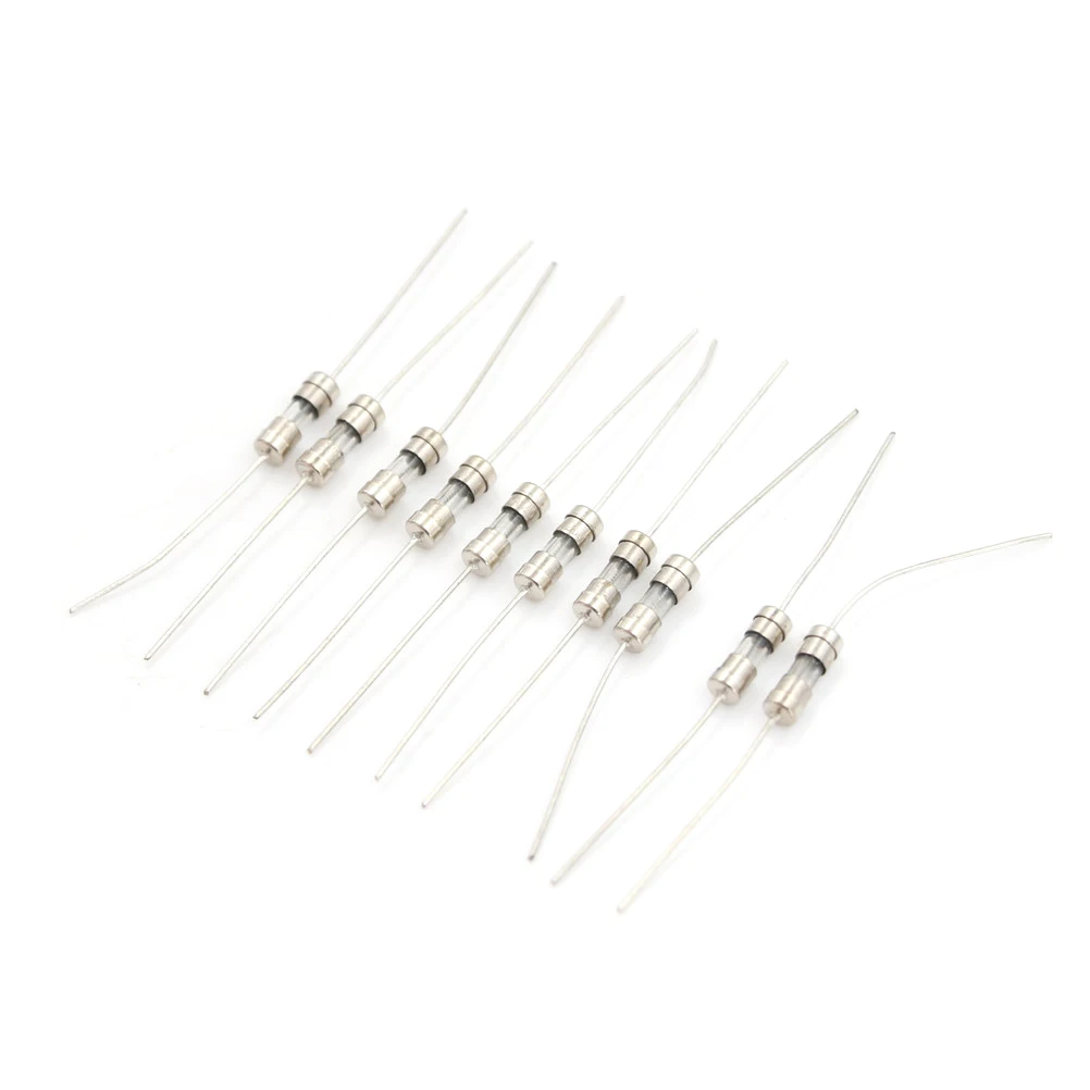 10pcs 3.6*10mm T3.15A 3150mA 250V Slow Axial Fuse Glass Tube With Lead Wire NEW T3.15A 3150mA 250V Slow Fuse Wholesale