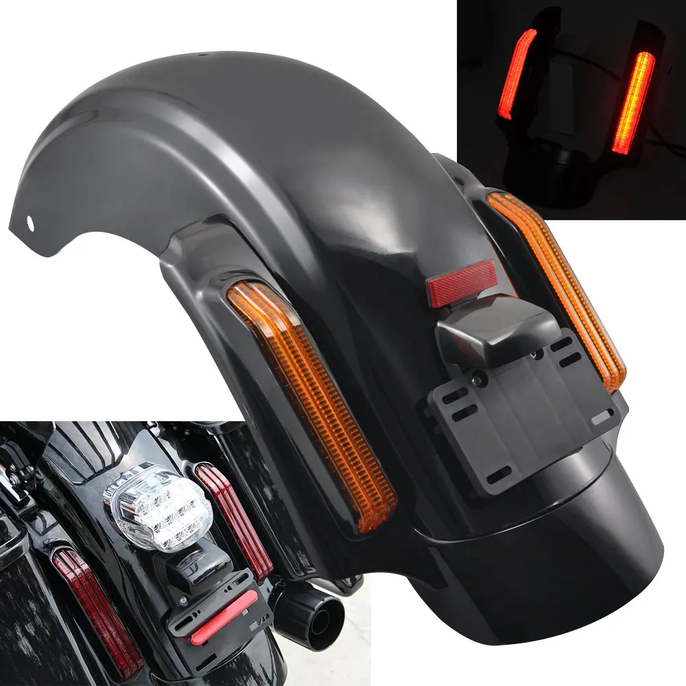 

Motorcycle Black Rear Fender System LED Tail Light For 2014-2019 Harley Touring FLTRX FLHX FLTRX FLHTCU Ultra Limited