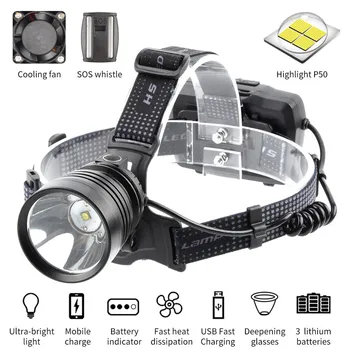 

Bright Headlamp Headlight Rechargeable LED Spotlight XHP50 LED Headlamp Head Torch Led Lamp Lanterna 40NOV29