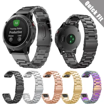 

New smart wristband Accessories Replacement Stainless Steel Metal Quick Fit Watch Band Strap For Garmin Fenix 5