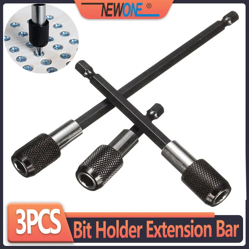 Vástago hexagonal de 1/4 pulgadas, destornillador de liberación rápida, soporte de brocas magnético con barra de extensión de Collar ajustable, Conector de 60mm, 100mm y 150mm