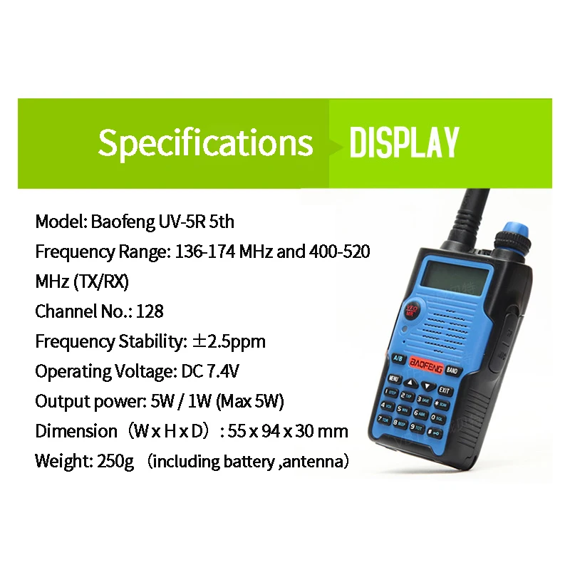 2pcs Baofeng UV-5R 5thGeneration walkie talkie Dual Band VHF136-174& UHF 400-520Mh Professional Portable ham radio