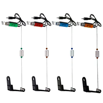 

4Pcs Iron Fishing Bite Alarm Hanger Swinger LED Illuminated Indicator