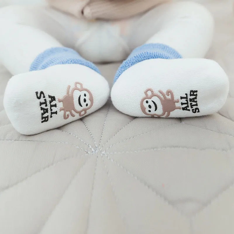 Весенне-осенние зимние хлопковые носки для малышей, для маленьких девочек и мальчиков, малыш новорожденный младенец, нескользящие носки-тапочки с резиновой подошвой