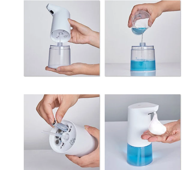 Дозатор мыла индукционный дезинфицирующее средство для рук автоматический пузырьковый аккумулятор 250 мл 2 регулировка передач