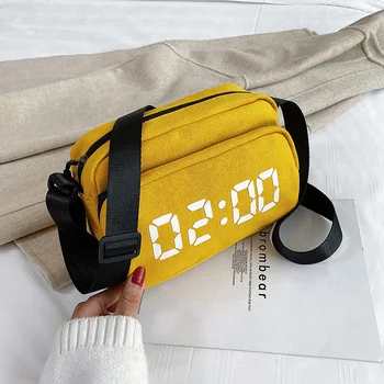 

2am Street Canvas Bag Reflective 02:00 Hippop Harajuku Unisex Shoulder Bag Nylon Sports Fanny Pack Waistbag for Boys Girls Off