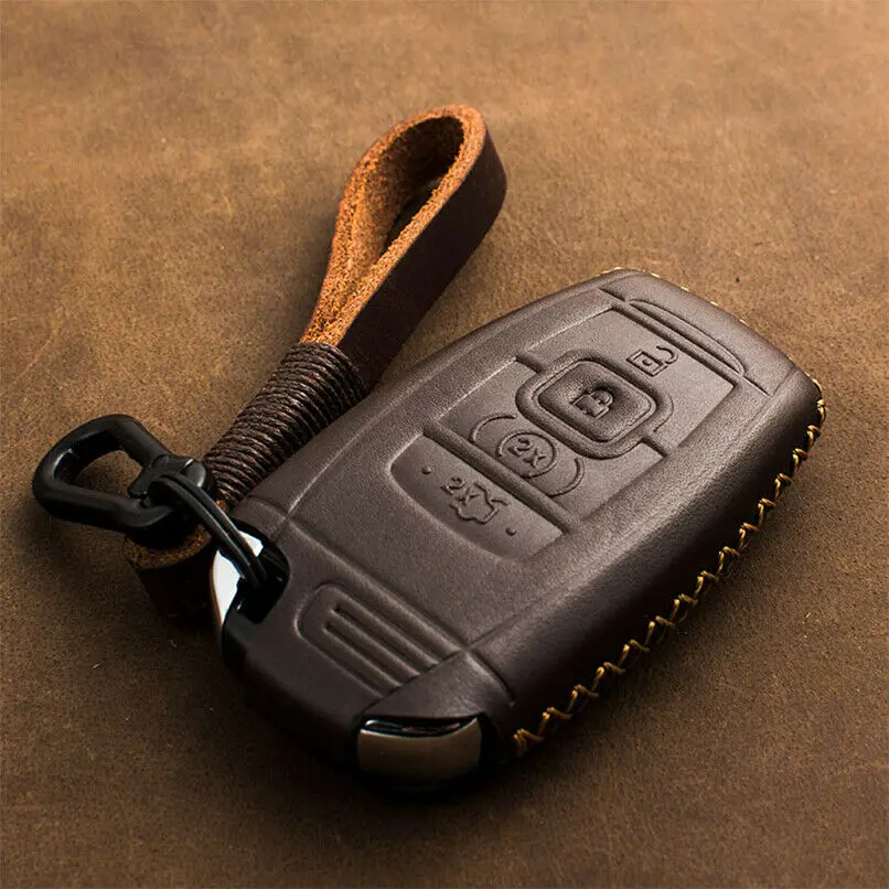 4Button - Brown Натуральная кожа Автомобильный Брелок дистанционного управления с ключом чехол сумка для Lincoln Континентальный MKC MKZ навигатор MKX - Название цвета: 4Button - Brown