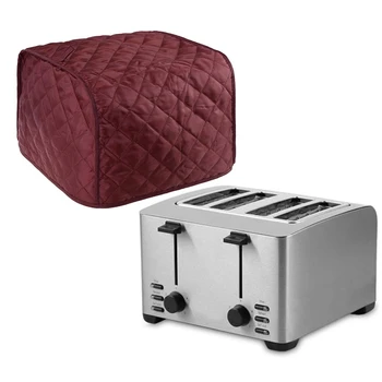 

New Polyester Quilted Four Slice Toaster Appliance Dust-Proof Cover (Red)