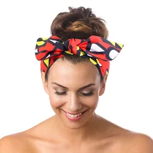 

African Pattern Print Headband for Women Twist Style Headscarf Cross Turban Bandage Bandanas Bow HairBands shipping free