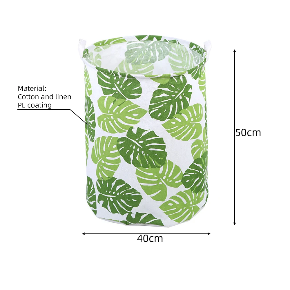 40x50cm Folding Laundry Basket Round Storage Bin Bag Large Hamper Collapsible Clothes Toy Holder Bucket Organizer Large Capacity