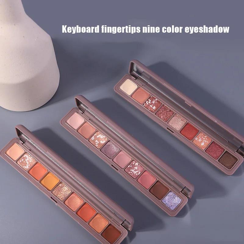 Women 9 Colors Eyeshadow Palette Matte Shimmer Waterproof Long-lasting Makeup Tools QRD88