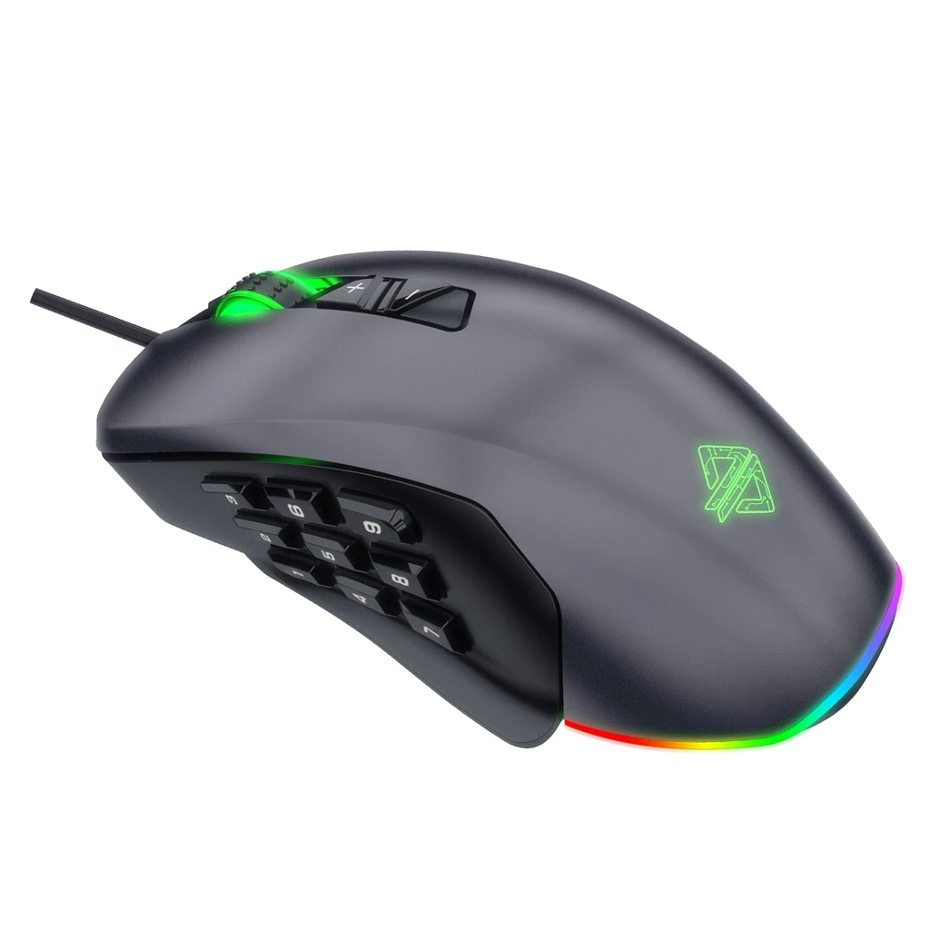 Laptop Desktop Computer Mouse USB Wired Gamer Gaming Mice, with 9 Programmable Buttons, 6 DPI Settings 5000