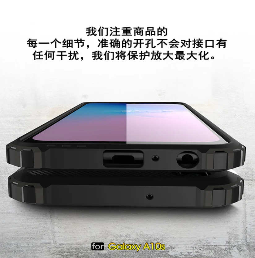 Золотой Стальной плюс два в одном противоударный чехол для телефона для samsung galaxy A50 A70 A40 A20 Note 8 9 10 S8 S9 S10 Plus