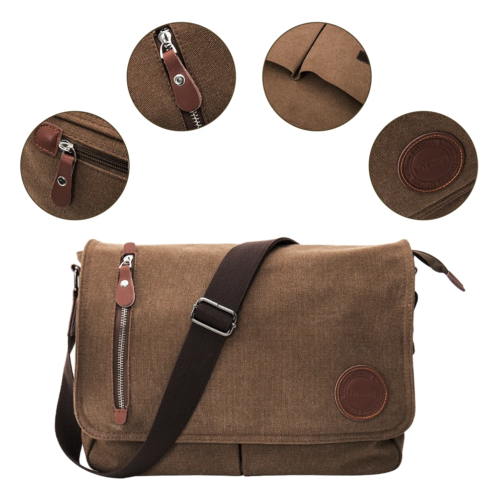  2020 Canvas Leather Crossbody Bags Men Messenger Shoulder for Man Bolsa Handbags Quality Luxury Des - 32843695540