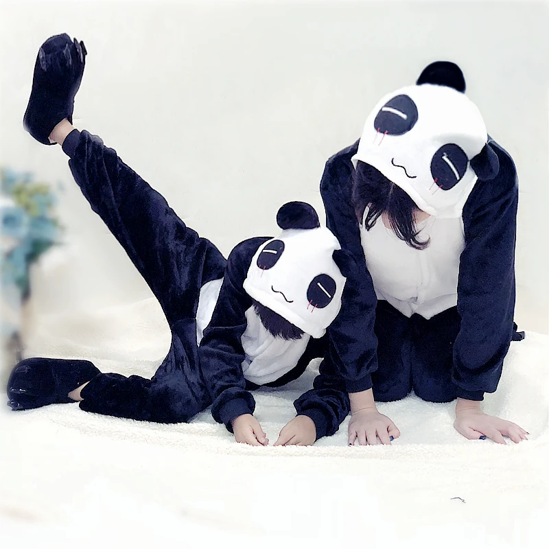 Pijama de Panda peludo para hombre y mujer, ropa de dormir con dibujos de animales, para invierno - AliExpress