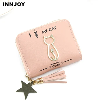 

Female Tassel Wallets Phone Clutch Bag Purses Long Wallets For Girl Ladies Cute Cat Money Coin Pocket Card Holder Women Wallets
