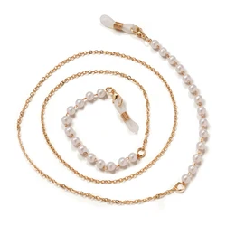 Elegant Acrylic Pearl and Crystal Eyeglasses Chain Necklace - Fashion Jewelry Accessory (PURPLE)
