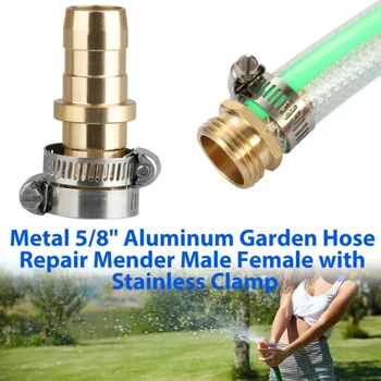

3PCS 5/8" Garden Hose Connector Repair Mender Kit Male/Female W/ Stainless Clamp