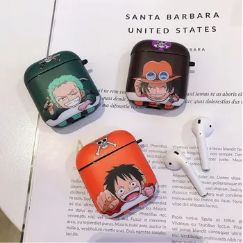 

Cartoon One Piece Luffy Zoro ace Case Bluetooth wireless headset case For Apple Airpods 2 1 fashion Cute Earphone Soft Cover