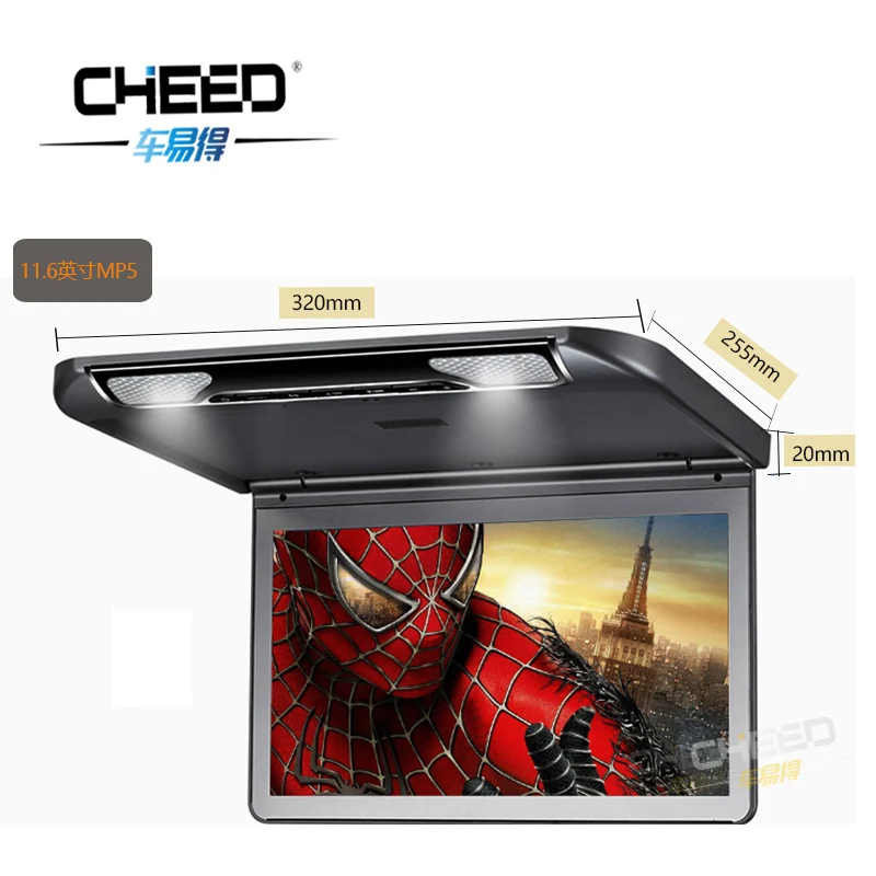 MP5 плеер 11,6 дюймов Full HD 1080P ips цифровой экран монитор крыши автомобиля Поддержка USB/SD/HDMI/IR/FM передатчик/динамик автомобильный дисплей