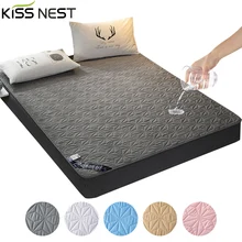 

Quilted Fabric Waterproof Bed Mattress Cover ,Solid Color Skin Friendly Breathable Folding Bed Protector Cover,Washable