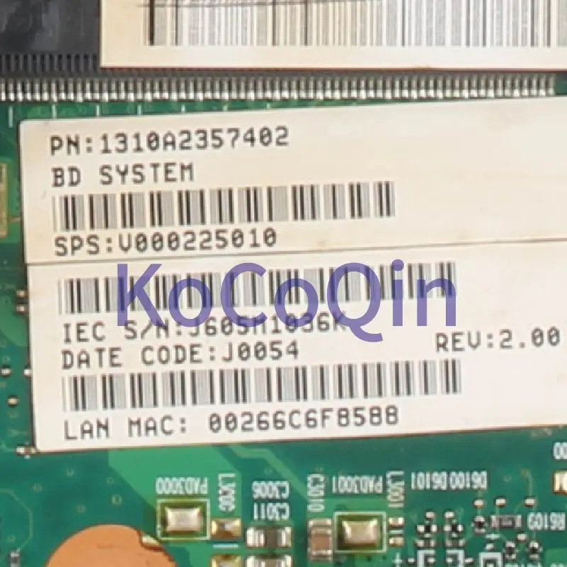 para Toshiba Satélite C650d C655d Notebook Mainboard V000225010 6050a2357401-mb-a02 Ddr3 Computador Portátil Placa-mãe - Imagem 3