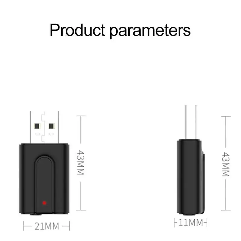 2 в 1 USB Bluetooth 5,0 адаптер 3,5 мм аудио один щелчок переключения режимов без драйвера требуется музыка беспроводной приемопередатчик