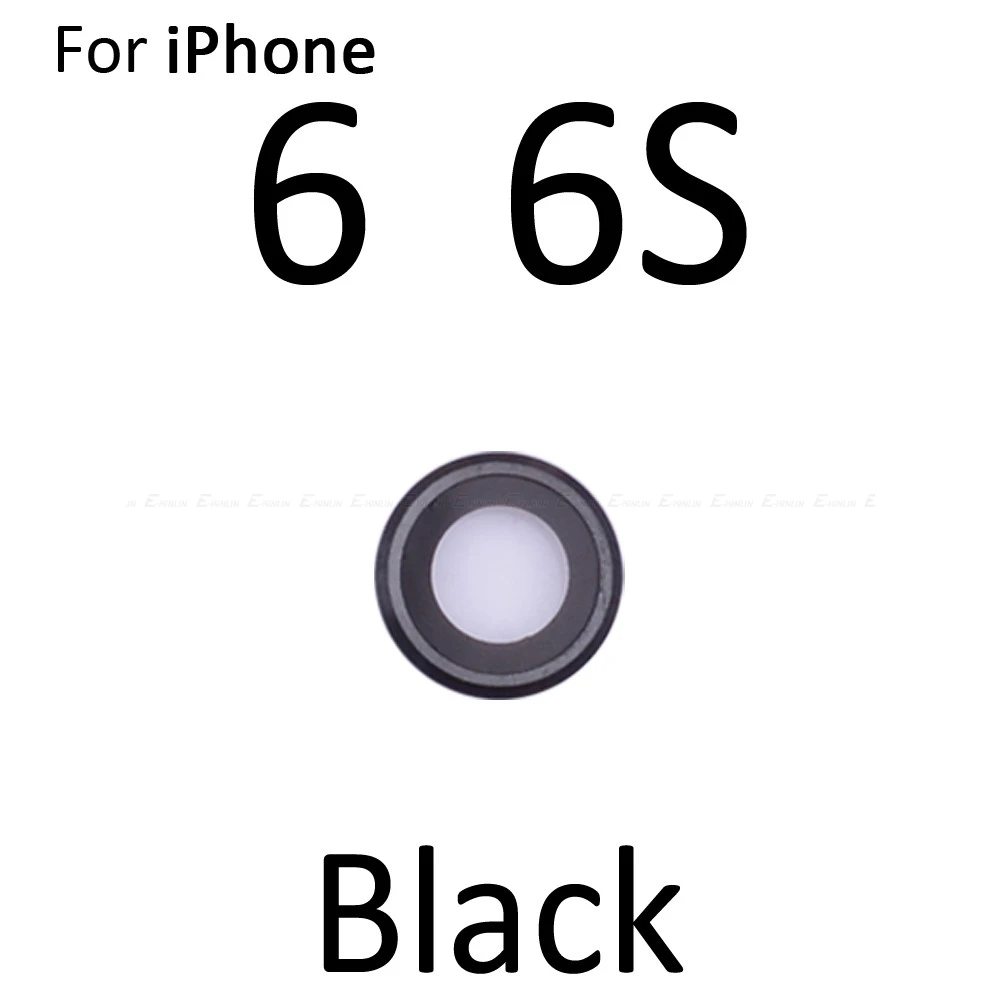 Высокое качество задняя камера Стекло Крышка объектива Уплотнение Кронштейн кольцо Рамка держатель для iPhone 4 4S 5 5S SE 5C 6 6S Plus - Цвет: Black  6 6S