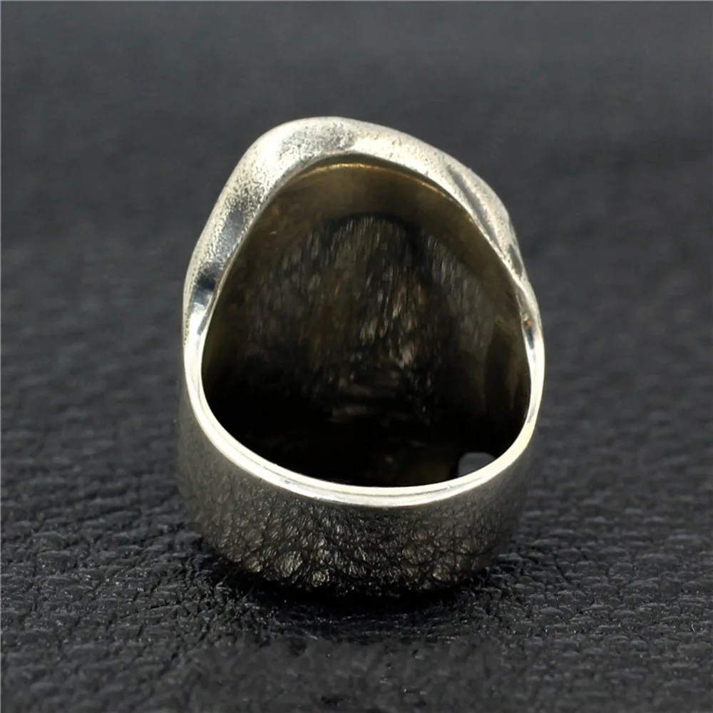 Новое оригинальное кольцо с Одноглазым драконом, беретом, черепом, Стерлинговое Серебро 925 пробы, ручная работа, обычное жесткое мужское кольцо на указательный палец, серебряное кольцо