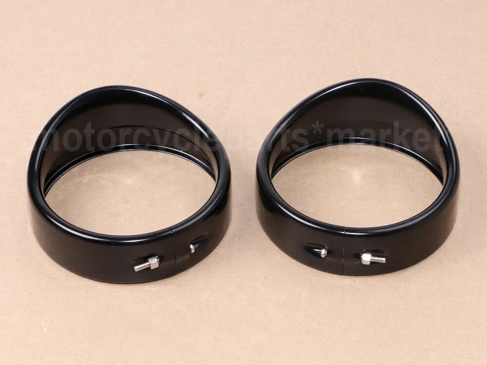 Черный/хром 7 дюймов головной светильник налобный фонарь кольцо 4,5 дюймов противотуманный светильник кольцо для Harley Touring Road King Electra Street Glide