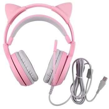 

SOMIC G951 Pink Cat Headphones Virtual 7.1 Noise Cancelling Gaming Headphone Vibration Led Usb Headset Girl Headsets For Pc