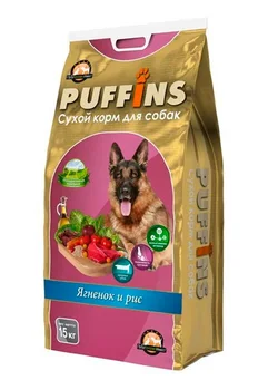 

Puffins Puffins for adult dogs with lamb and rice
