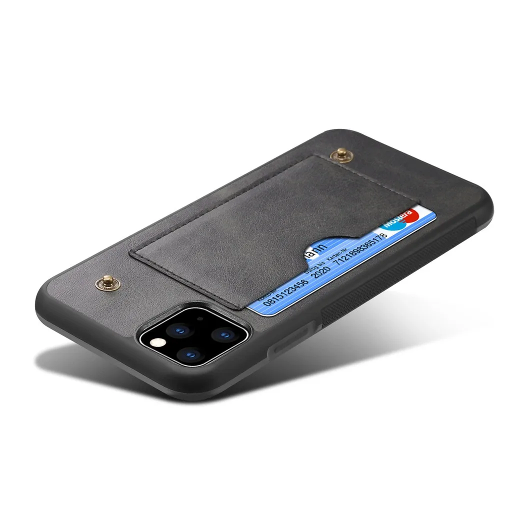 Для iPhone 11 Pro 5,8 дюймов/для iPhone 11 6,1 дюймов/для iPhone 11 Pro Max тонкий кожаный бумажник с откидной крышкой силиконовый прозрачный Чехол