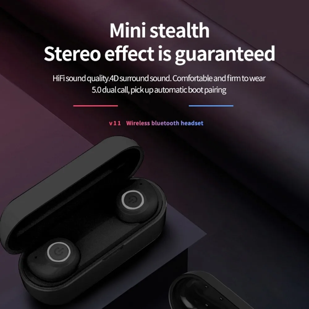 Беспроводные наушники HAMTOD V11 TWS Bluetooth 5,0 с зарядным устройством