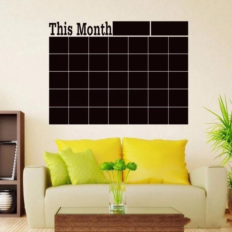 Ежемесячный Планировщик меловая доска настенная доска Декор для составления плана на месяц календарь доска DIY стикер s