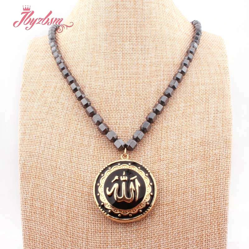 Nacklace Gold Natural Magnetic Hematite Necklace Bracelet Column Jewelry For Women Man Party Christmas New Year Valentine's Day Gift Pick - Окраска металла: Nacklace Gold