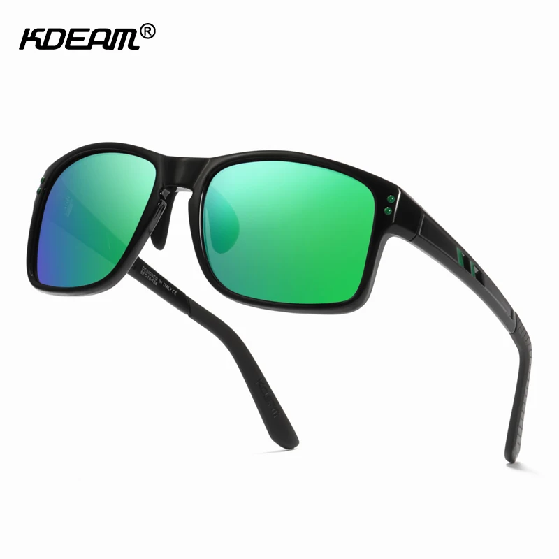C3 Mirror green KDEAM TR90 материал поляризованные солнцезащитные очки мужские спортивные Прямоугольная оправа солнцезащитные очки для вождения женские oculos de sol XL Размер KD524 - Цвет линз: C3 Mirror green