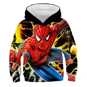 

Cool 3D Boys Hoodies kids funny Spiderman Anime Harajuku Superhero off white Sweatshirt baby Boys clothes pullover Streetwear