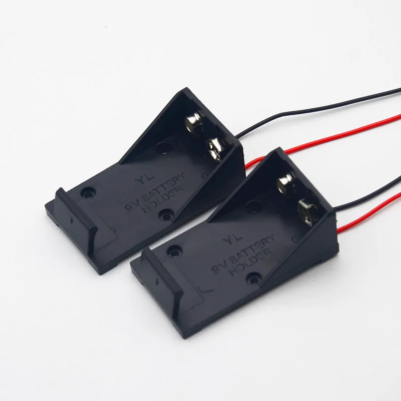 MasterFire 500개/세트 단일 슬롯 1 x 9V 배터리 클립 홀더 케이스 보관함 와이어 리드 포함 DIY 고품질